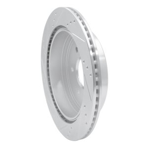 Nissan Titan Brake Rotor (1) - Rear Right - R1 Concepts - Drilled & Slotted - Silver - `17-`24